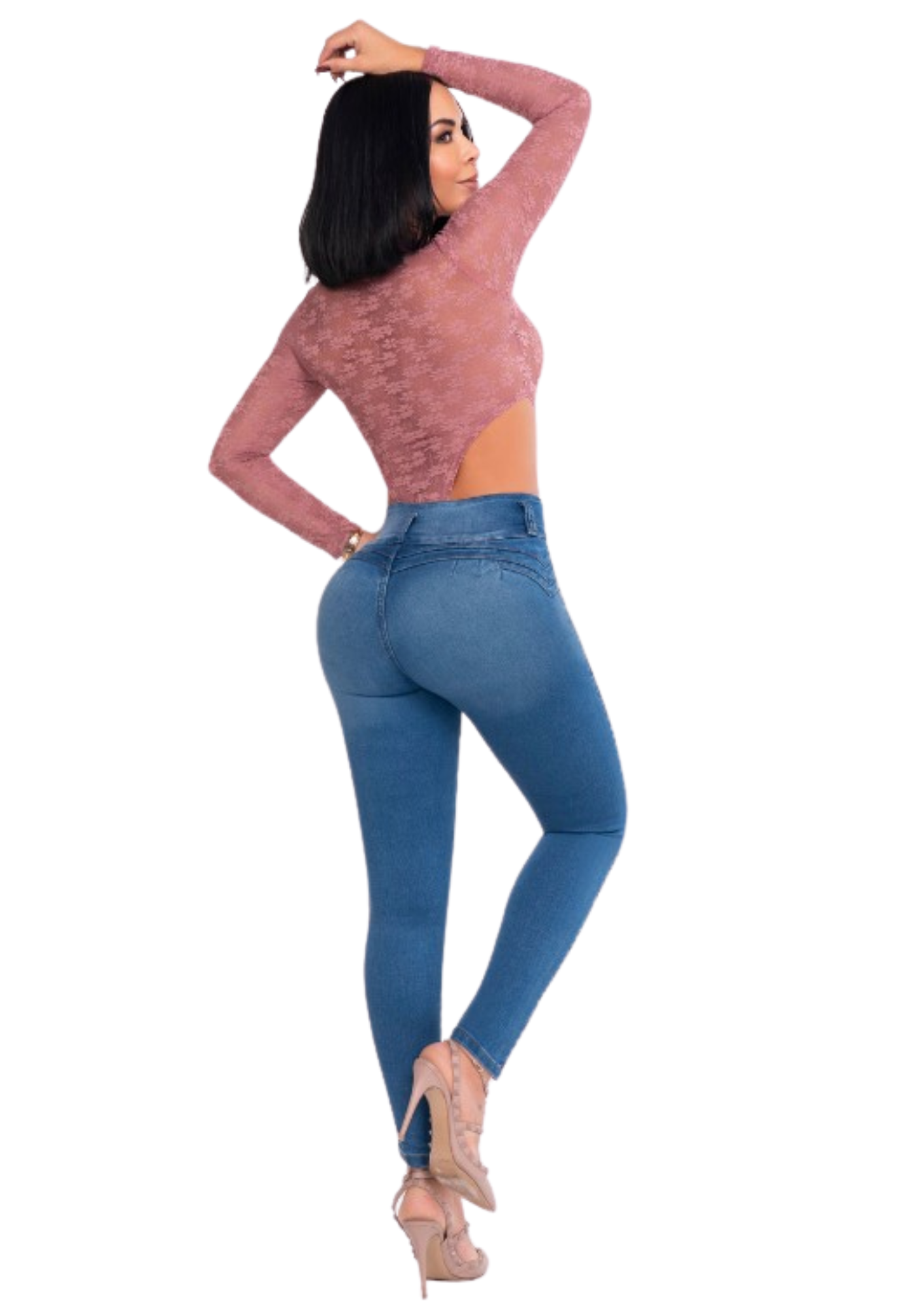 Jeans Levantacola Skinny Piel de Durazno Ref. 2553