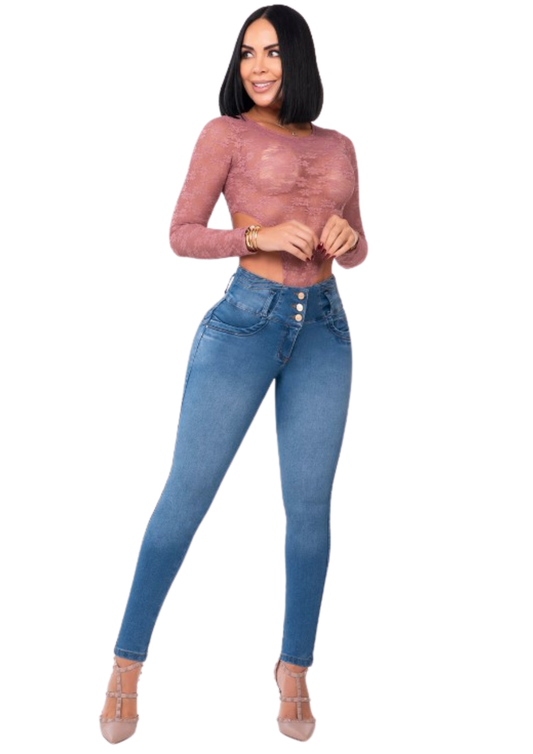 Jeans Levantacola Skinny Piel de Durazno Ref. 2553