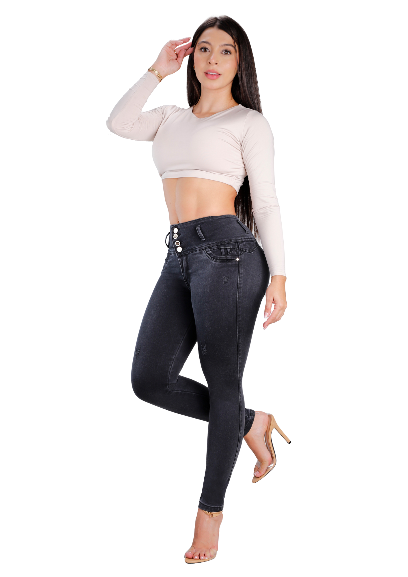 Jeans Levantacola Skinny Piel de Durazno Ref. 2610