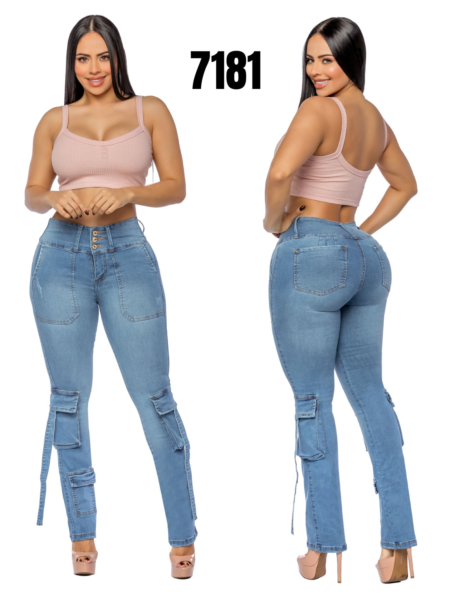 Cargo Jeans Levantacola para Dama Ref. 7181