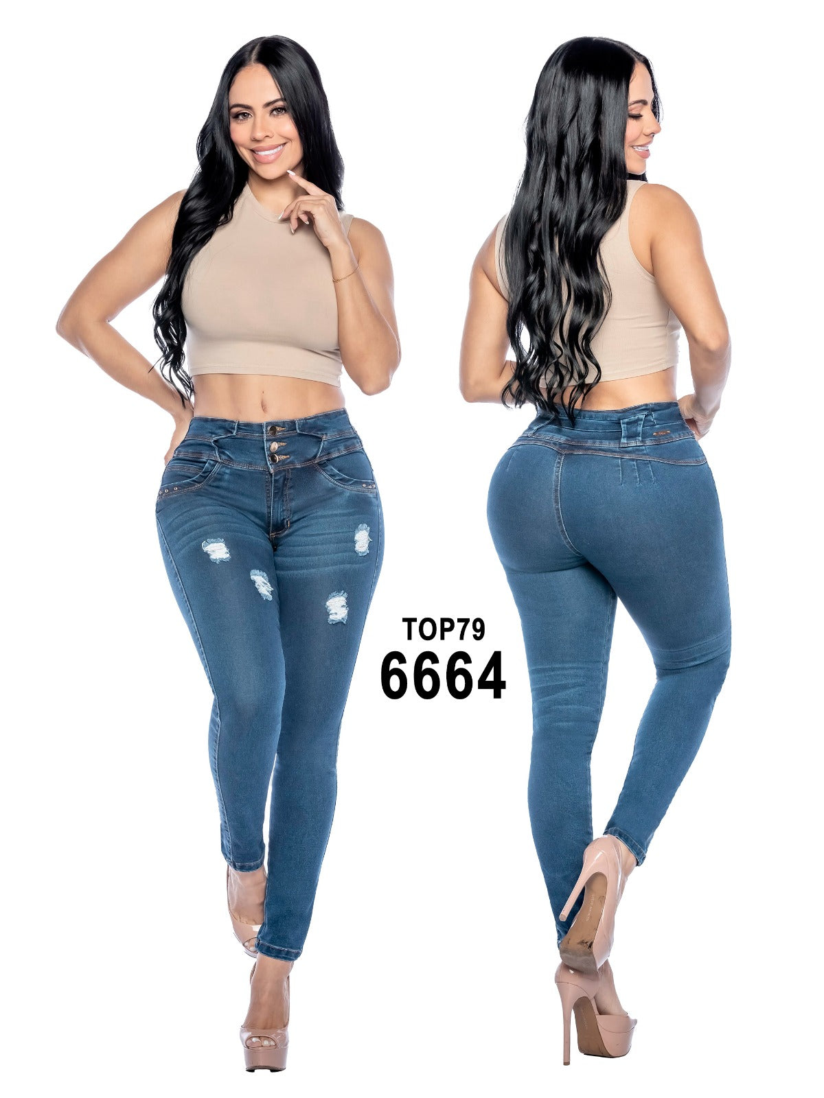 Jeans Levantacola para Dama Ref. 6664