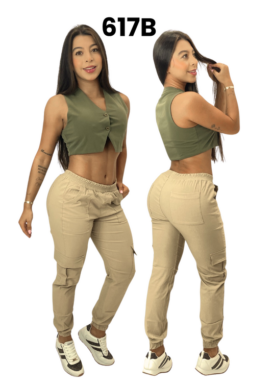 Pantalón Cargo para Dama Ref. 617B