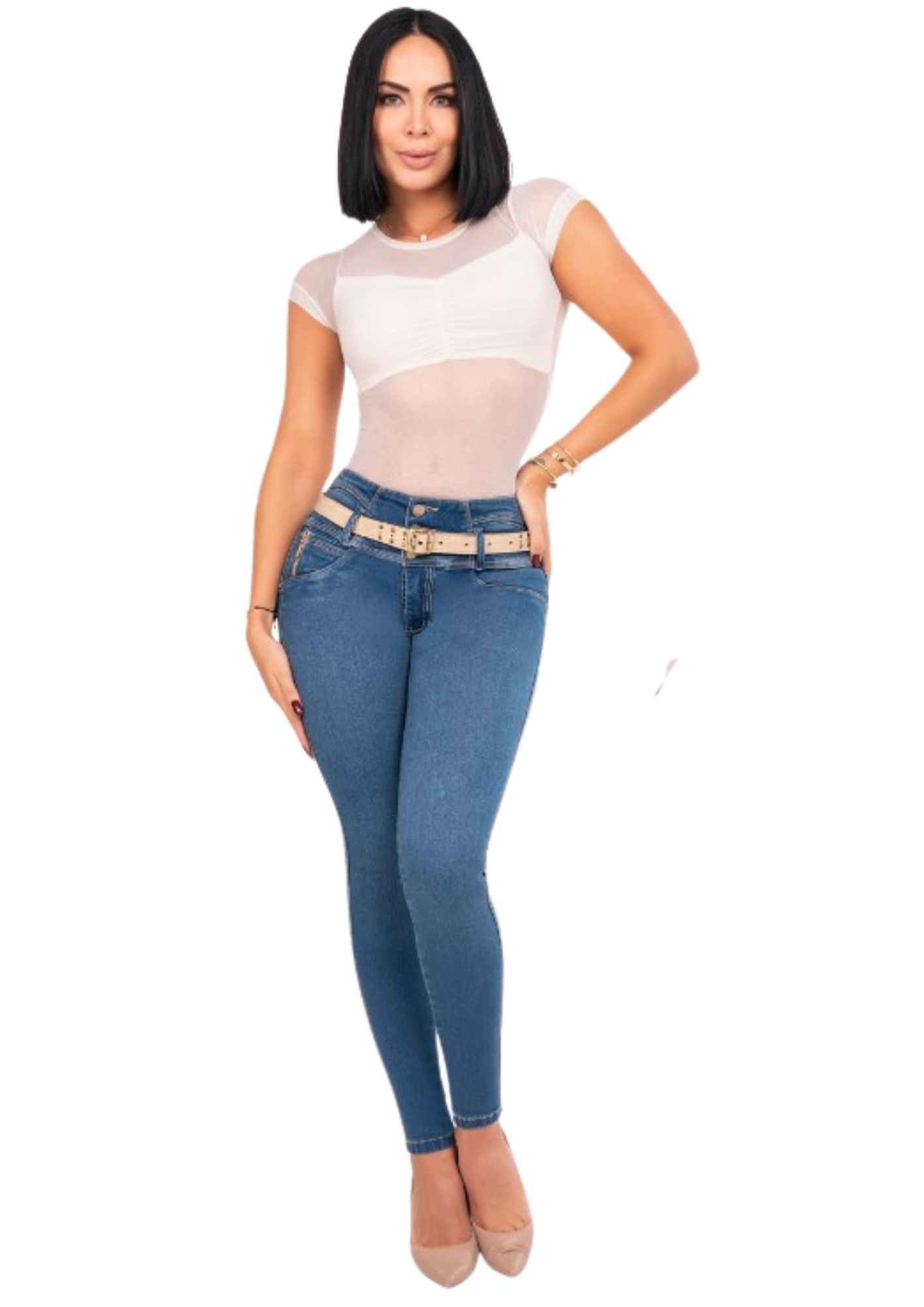 Jeans Levantacola Skinny Piel de Durazno Ref. 2550