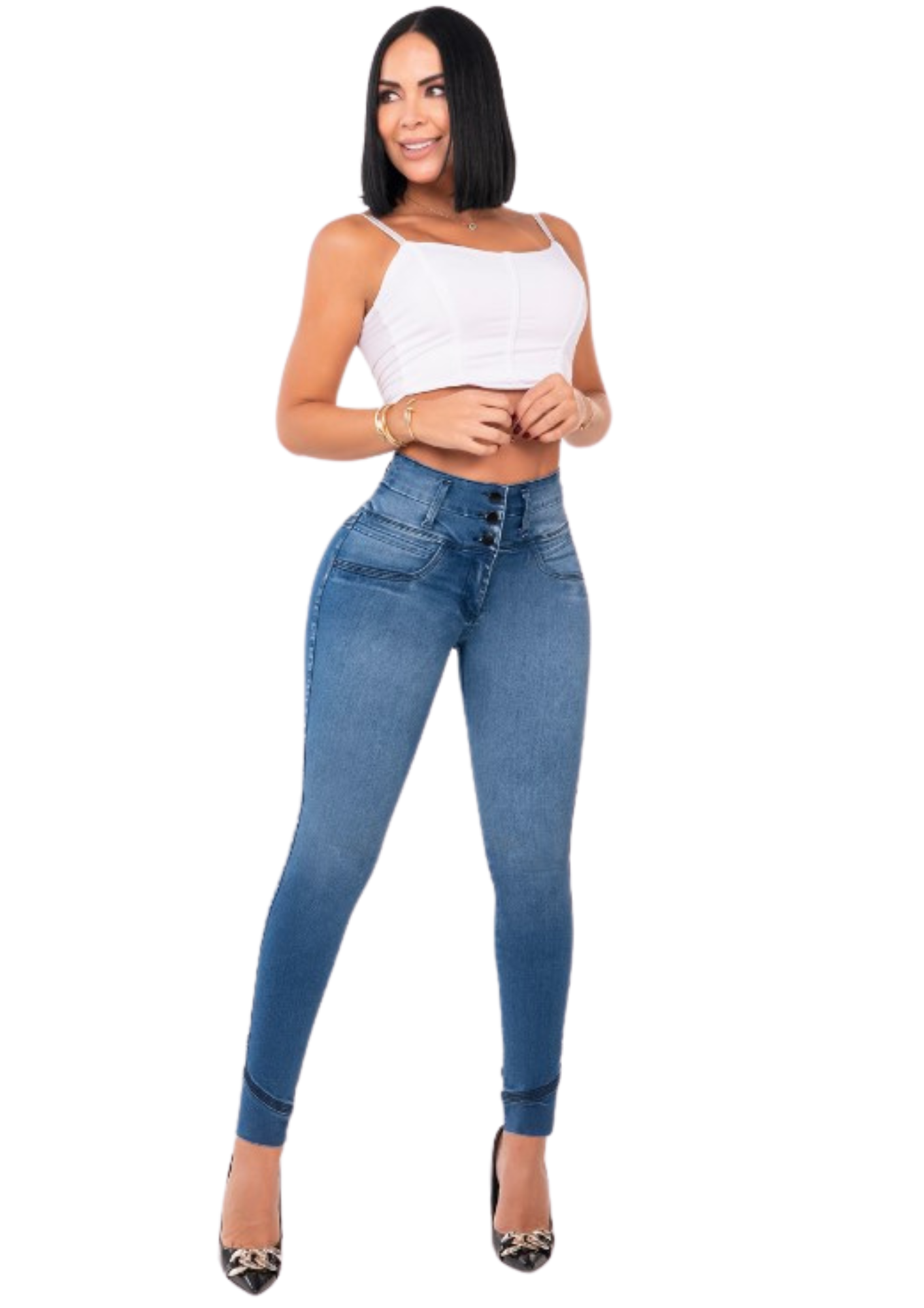 Jeans Levantacola Skinny Piel de Durazno Ref. 2552