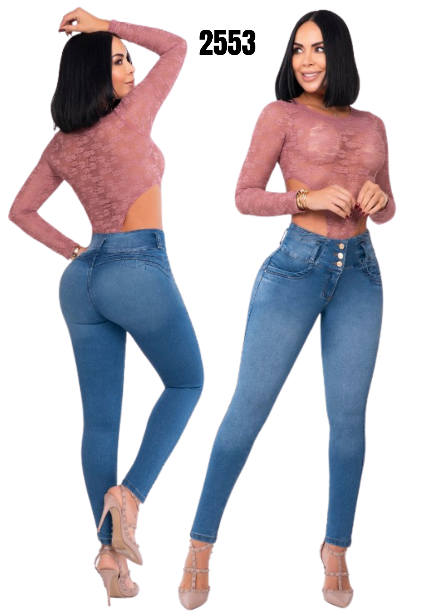 Jeans Levantacola Skinny Piel de Durazno Ref. 2553