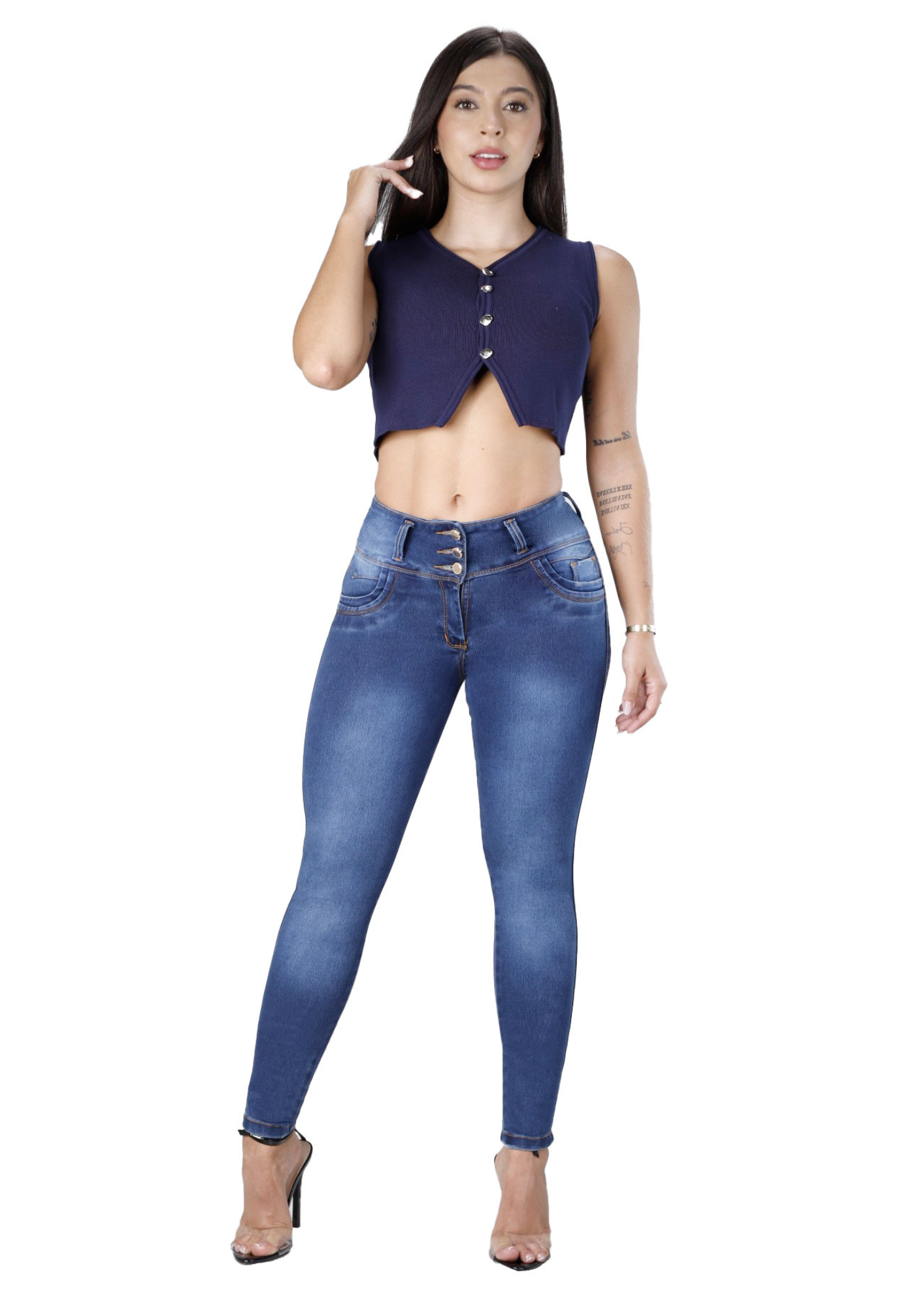 Jeans Levantacola Skinny Piel de Durazno Ref. 2605