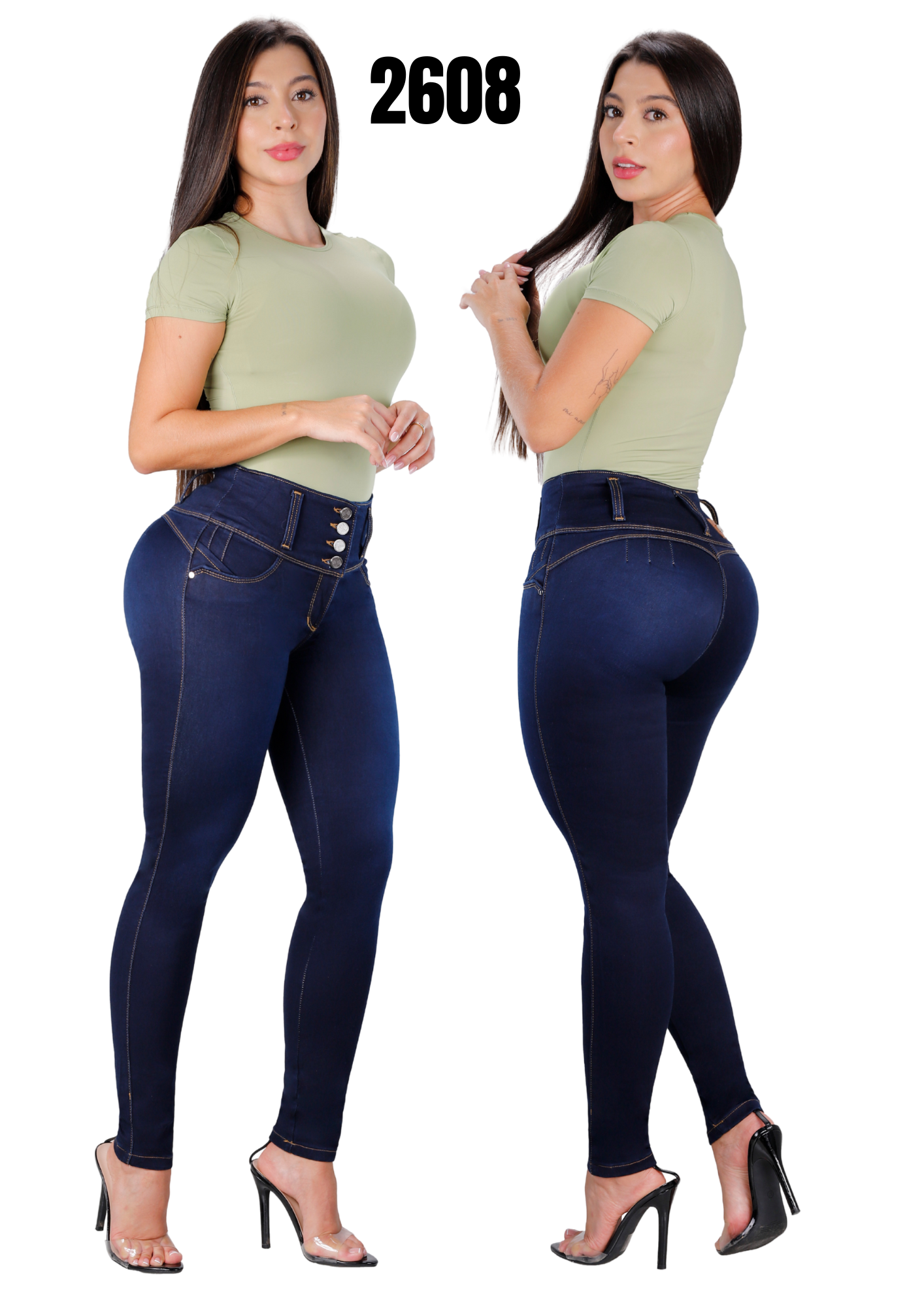 Jeans Levantacola Skinny Piel de Durazno Ref. 2608