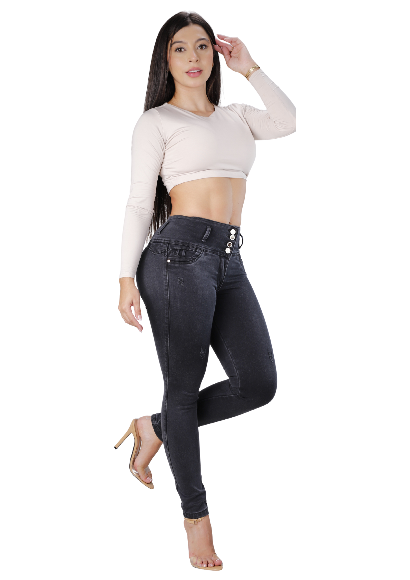 Jeans Levantacola Skinny Piel de Durazno Ref. 2610