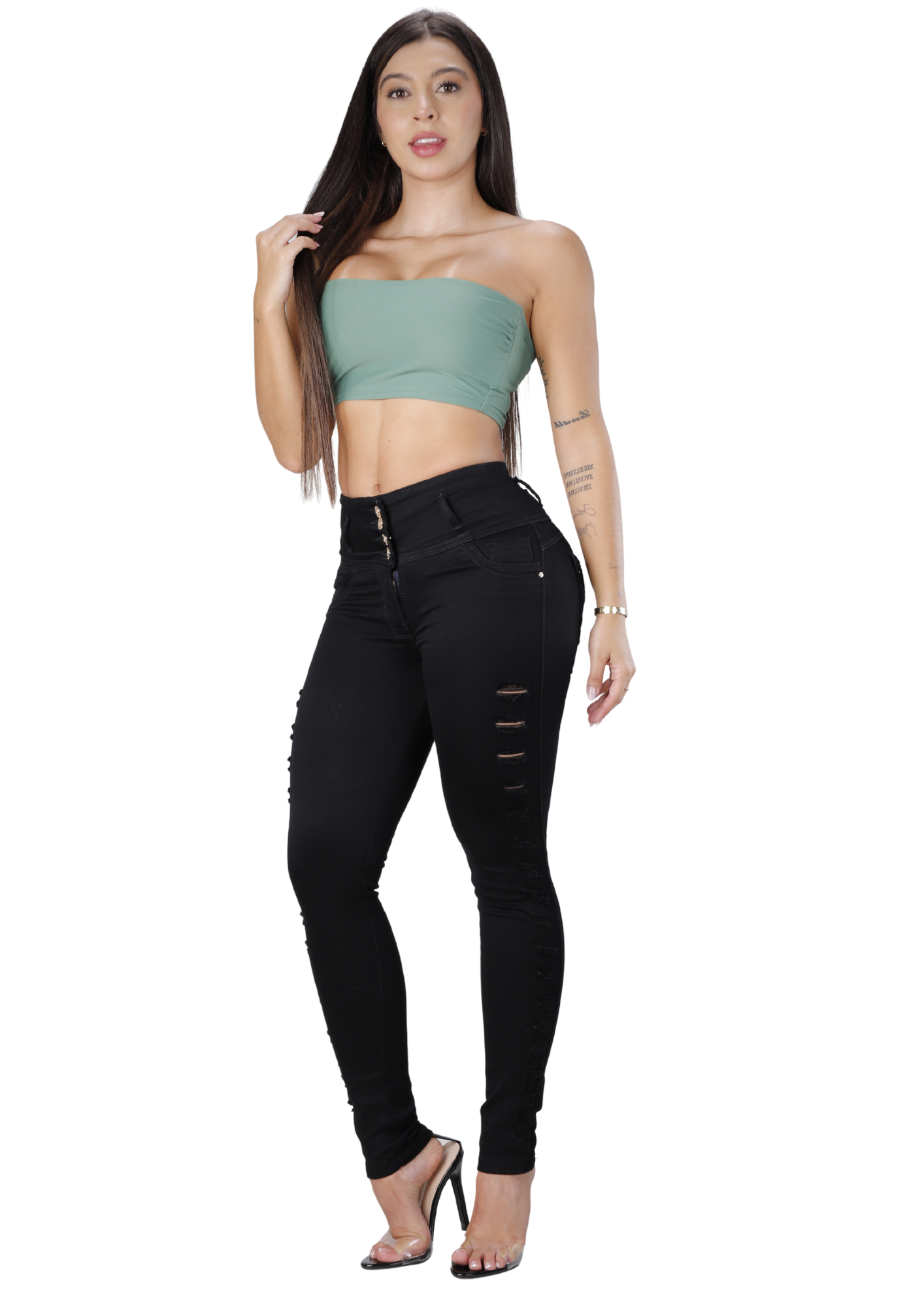 Jeans Levantacola Skinny Piel de Durazno Ref. 2611