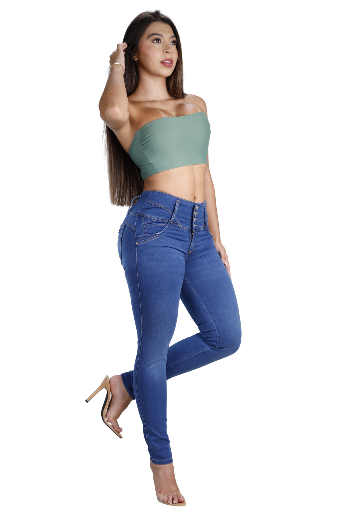 Jeans Levantacola Skinny Piel de Durazno Ref. 2612