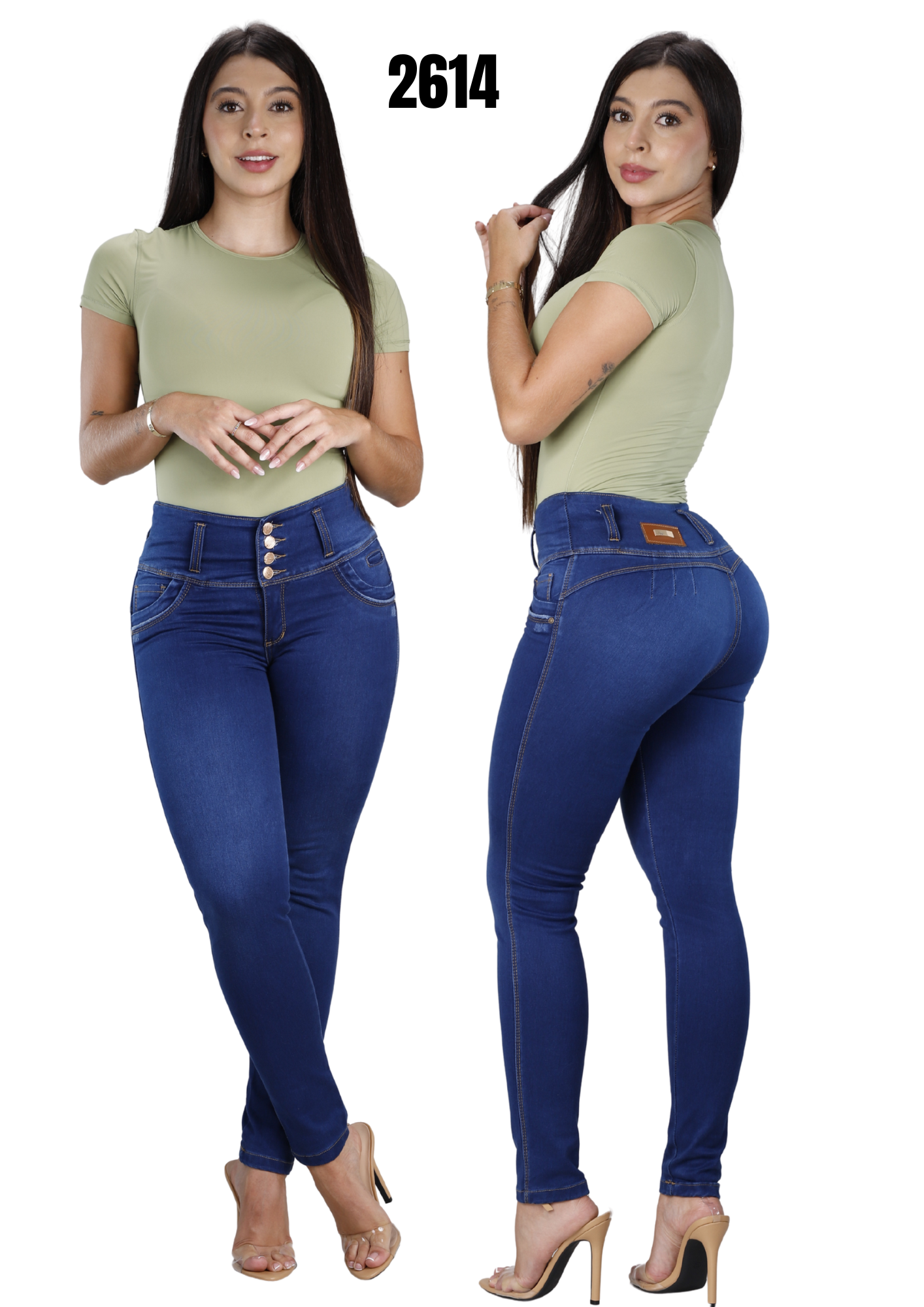 Jeans Levantacola Skinny Piel de Durazno Ref. 2614