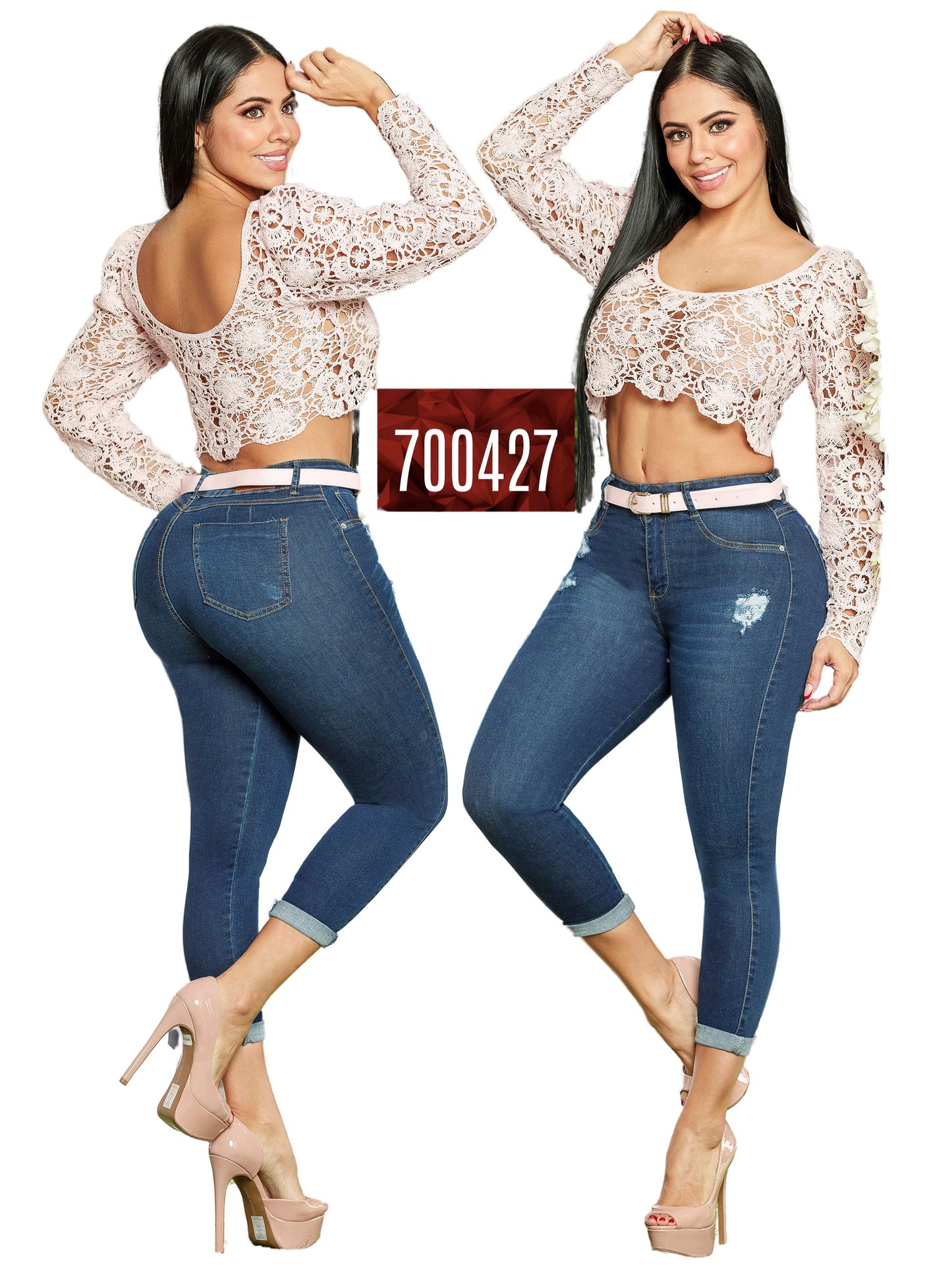 Jeans Levantacola para Dama Ref. 700427