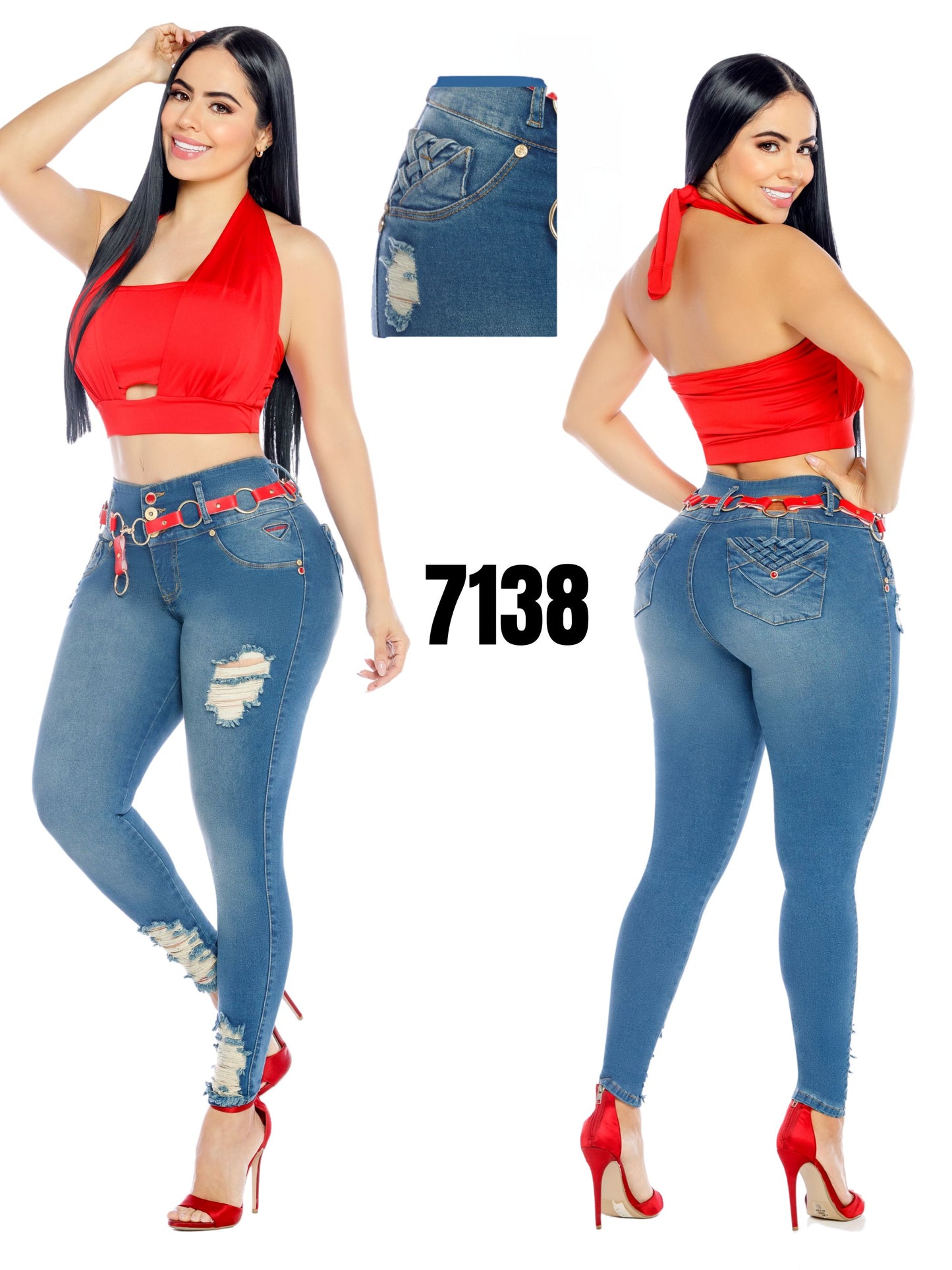 Jeans Levantacola para Dama Ref. 7138
