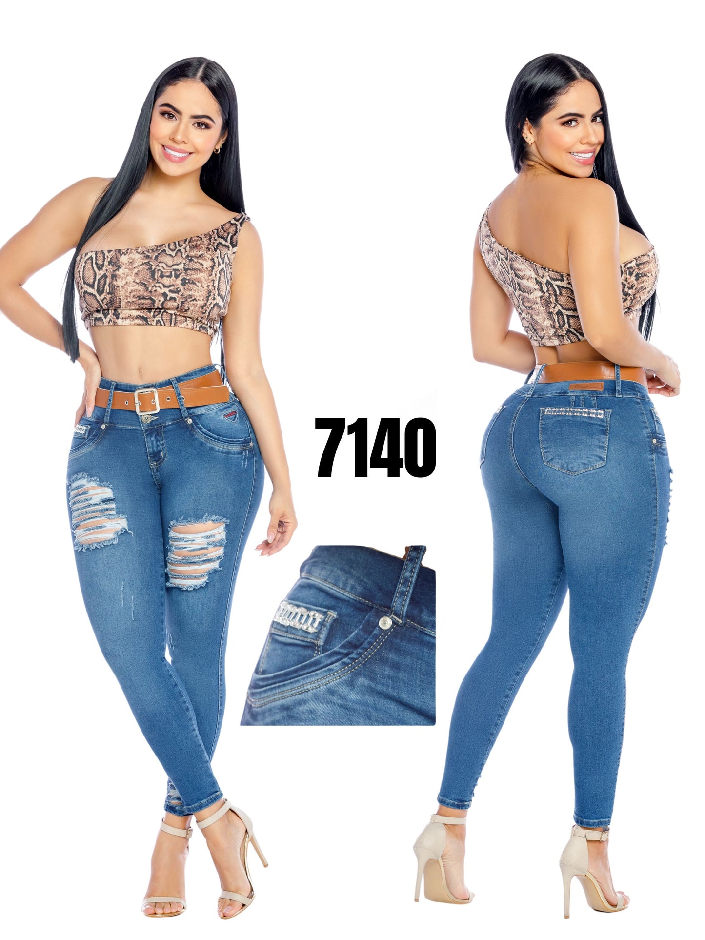 Jeans Levantacola para Dama Ref. 7140