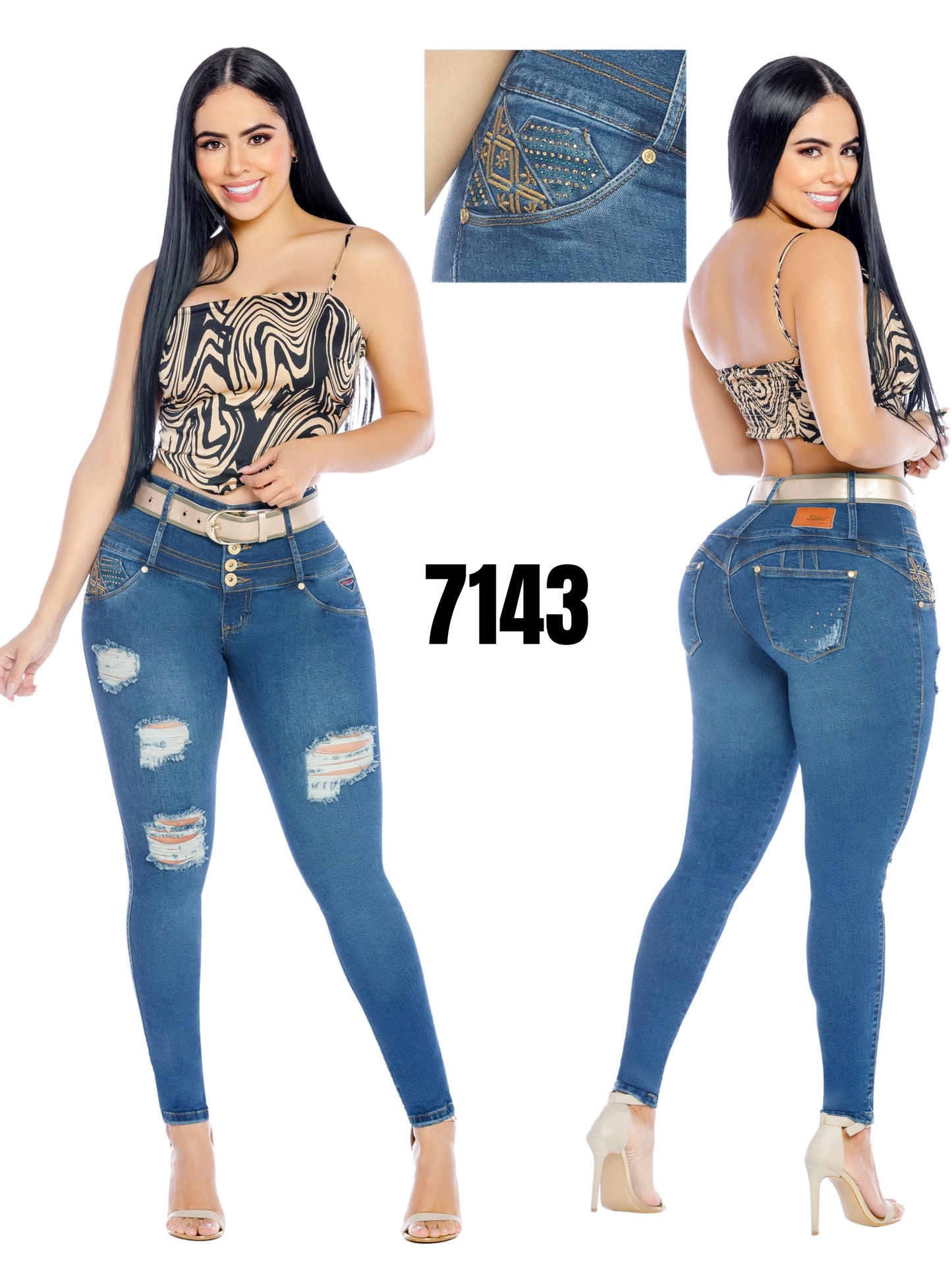Jeans Levantacola para Dama Ref. 7143