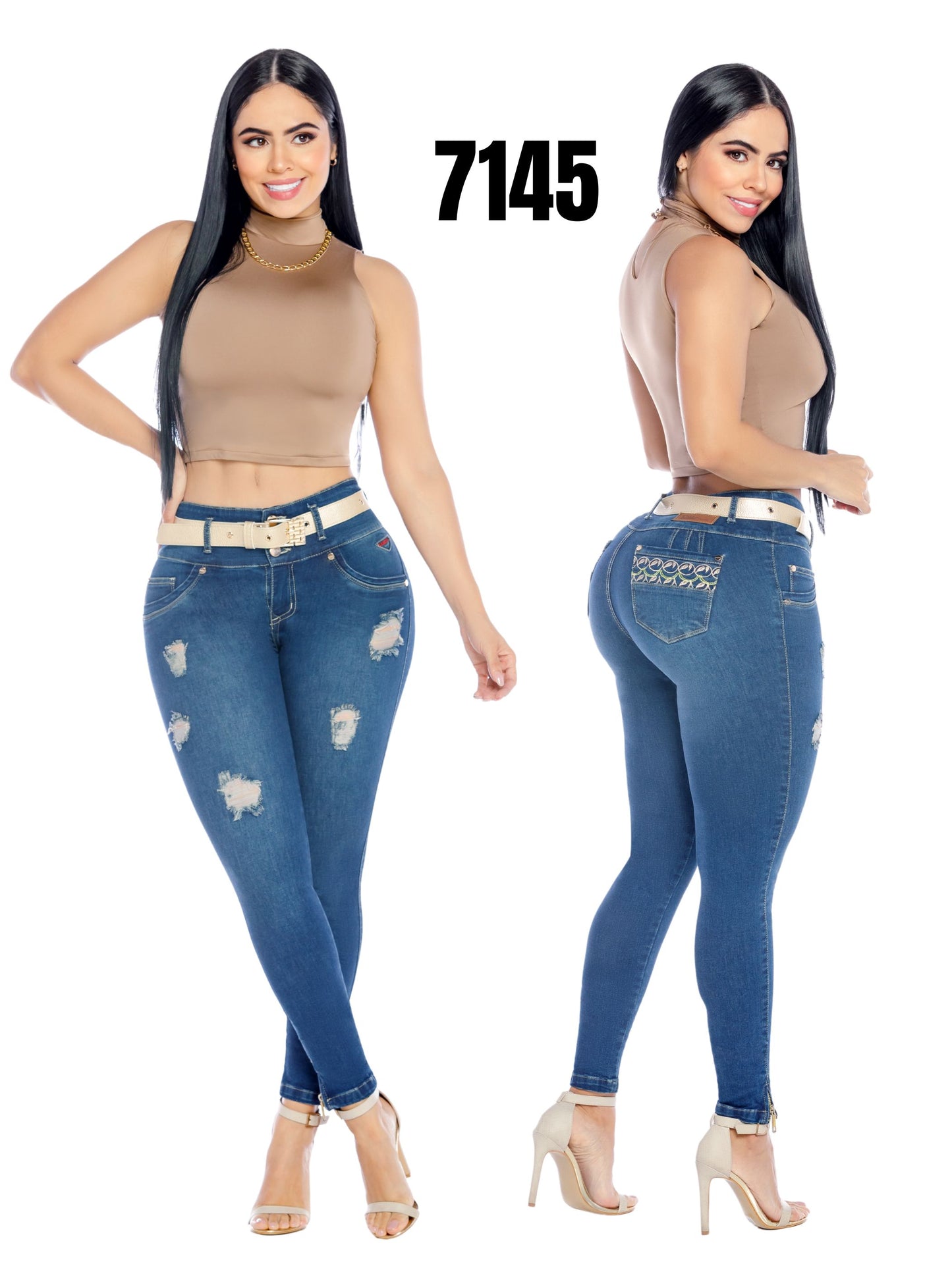 Jeans Levantacola para Dama Ref. 7145