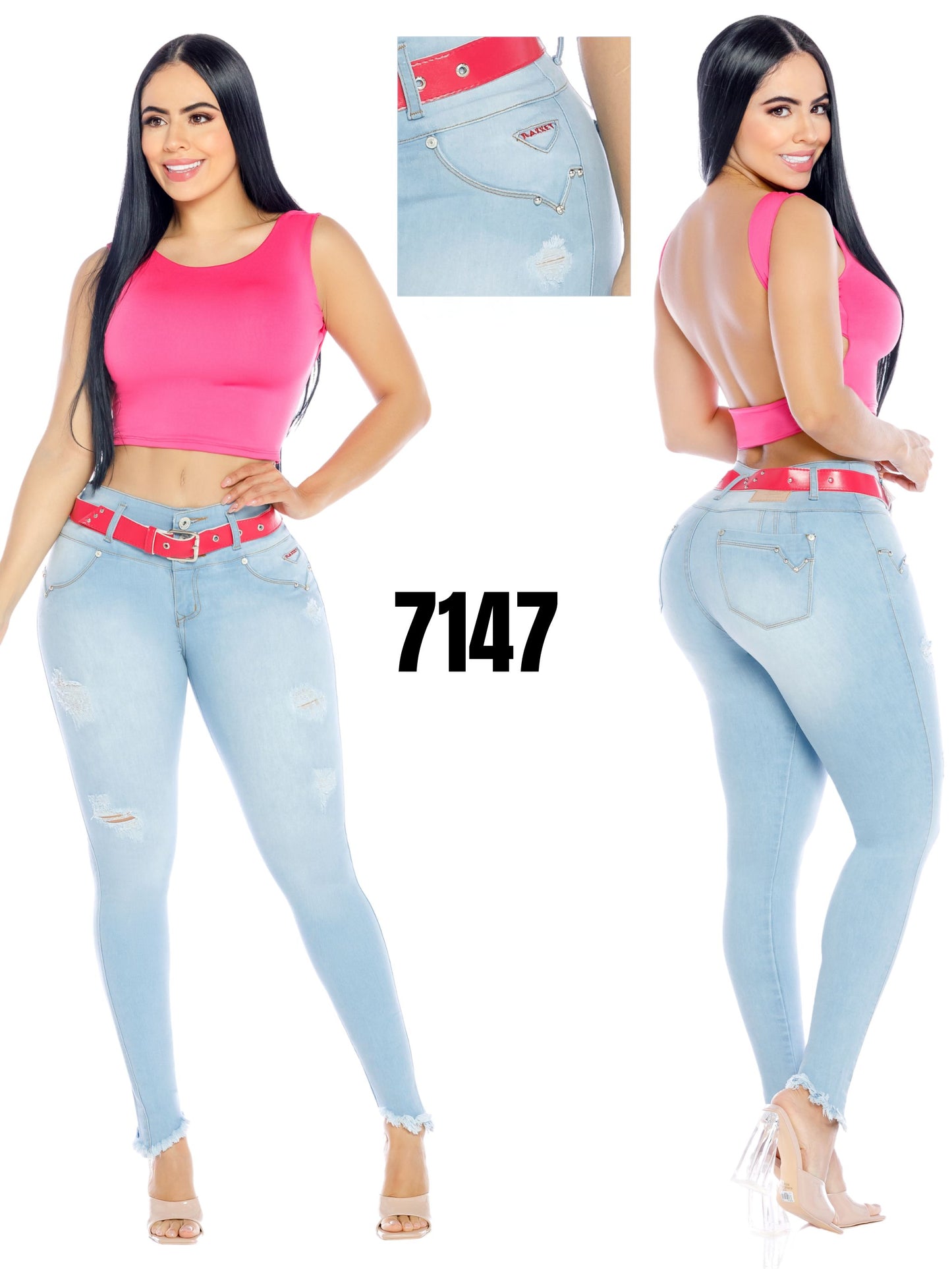 Jeans Levantacola para Dama Ref. 7147