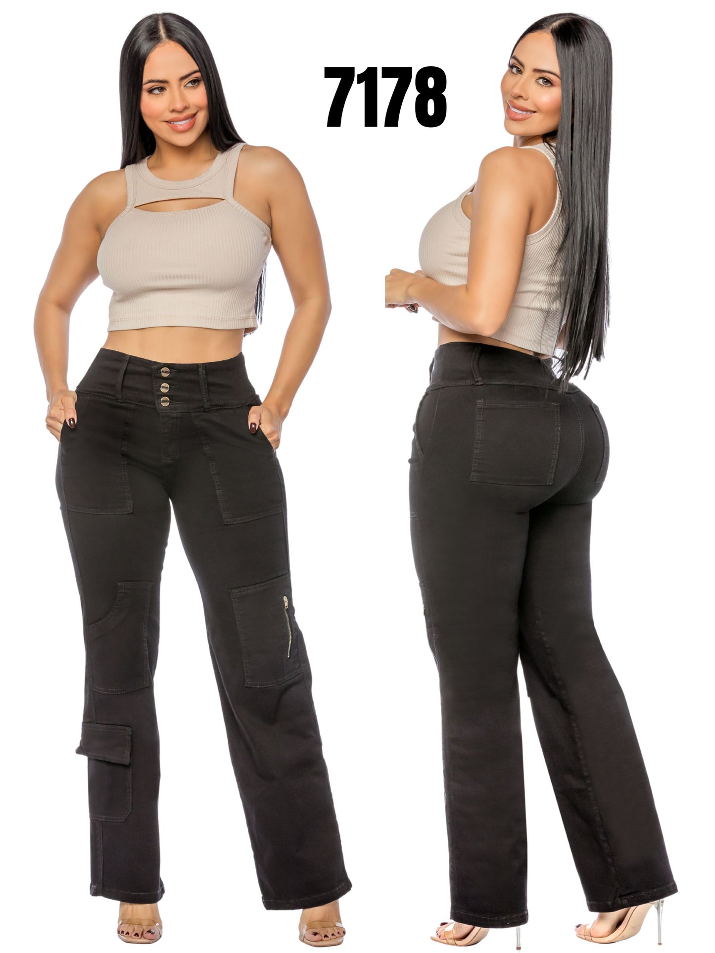 Cargo Jeans Levantacola para Dama Ref. 7178