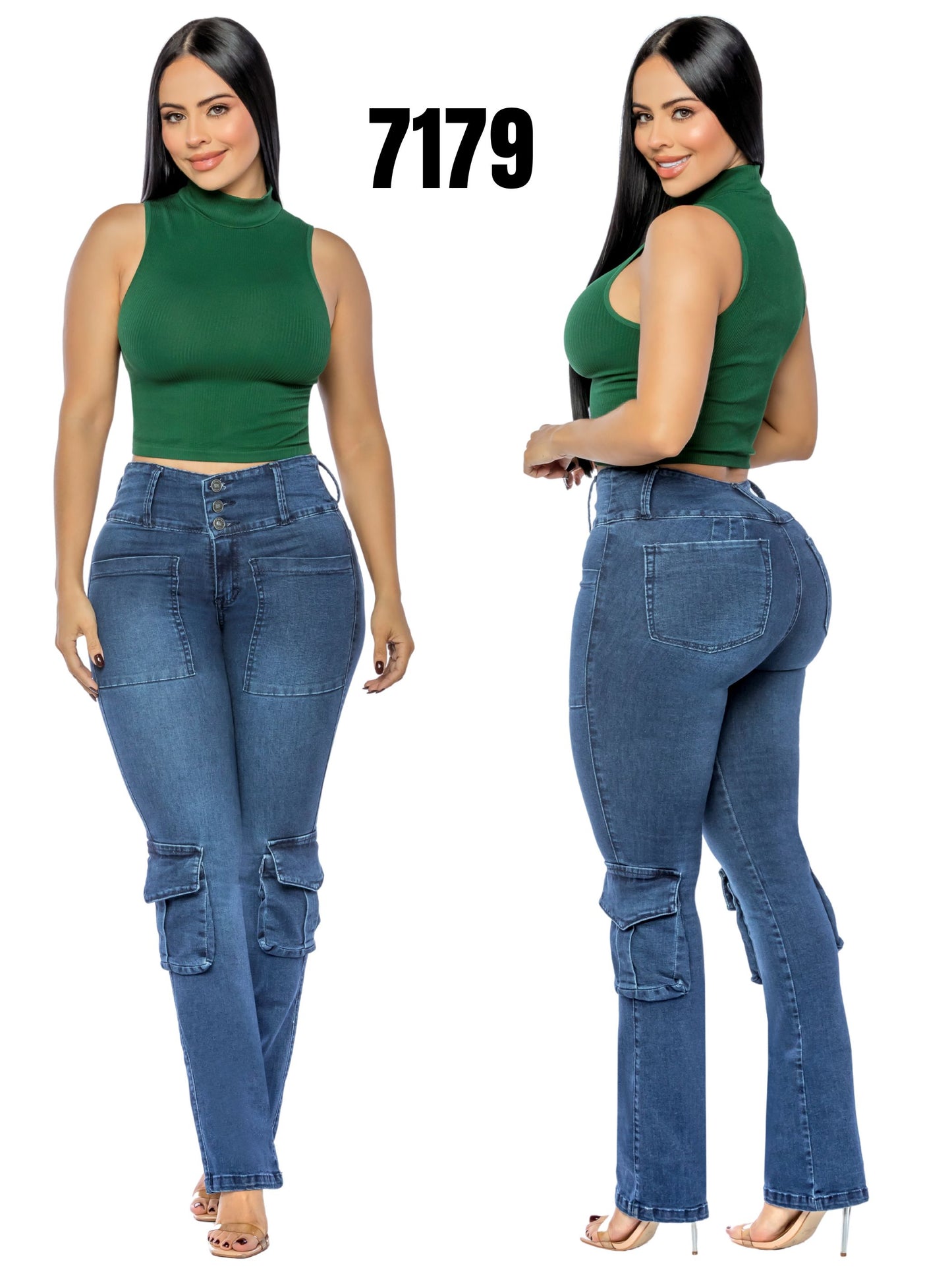 Cargo Jeans Levantacola para Dama Ref. 7179