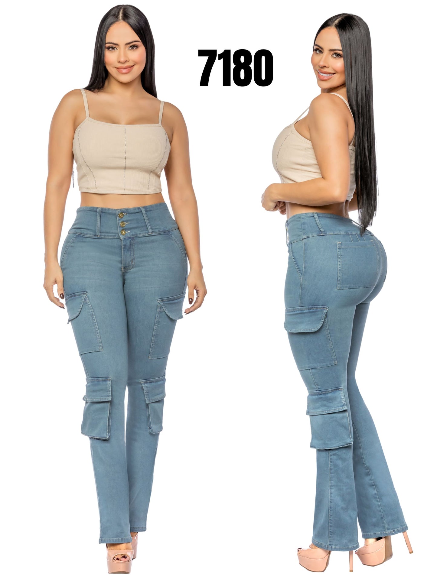 Cargo Jeans Levantacola para Dama Ref. 7180